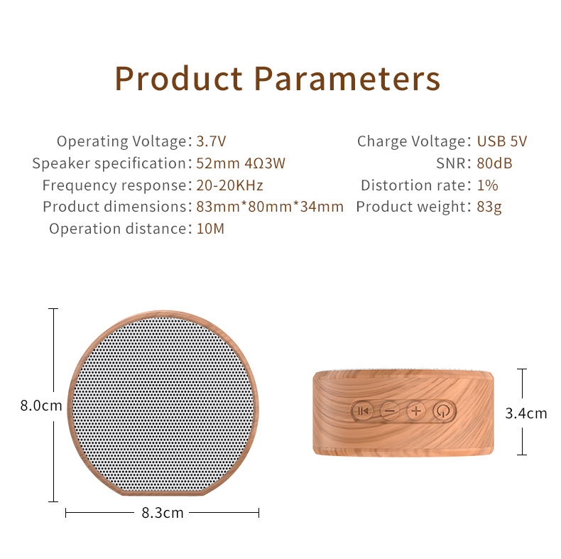 Producent głośników Mini Bluetooth głośnik drewniany dostawca głośników tws -Enle A60