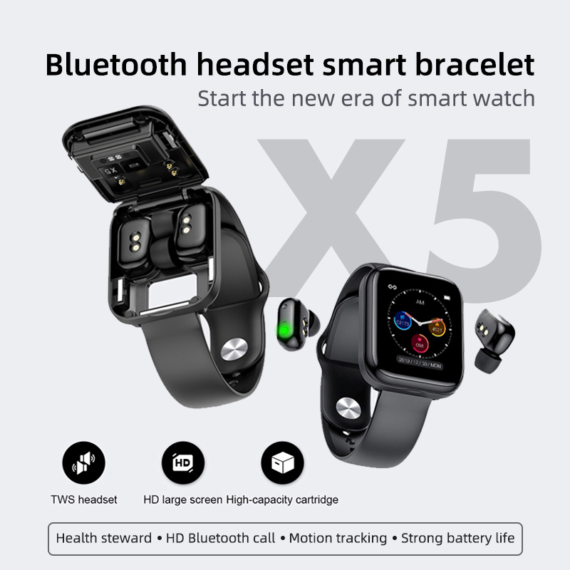 X5 BJBJ Smart Watch with Earbuds
