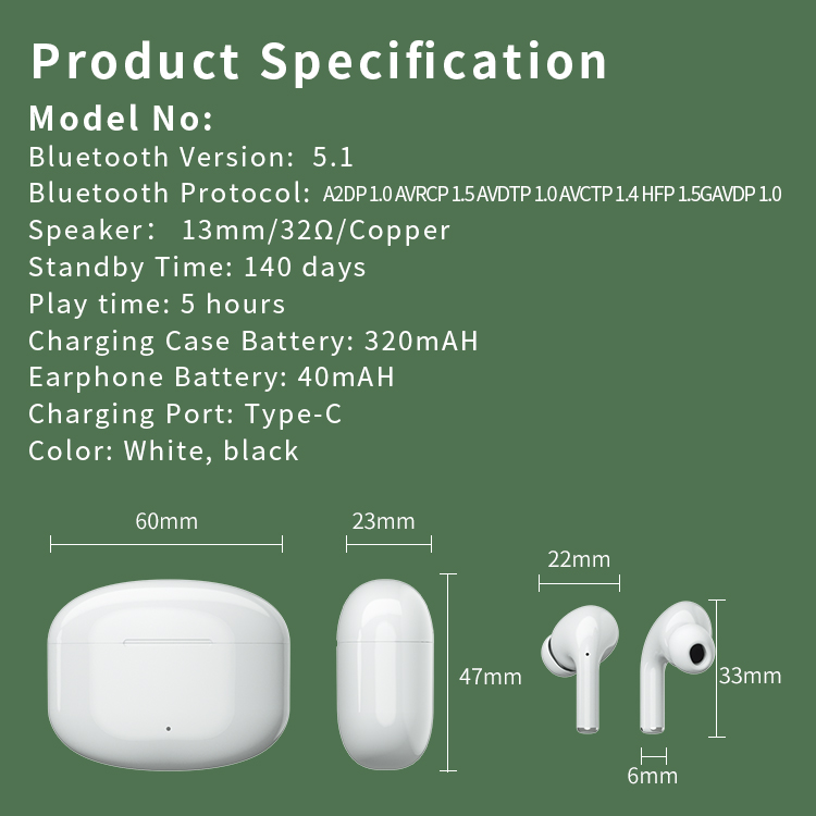 TWS Wireless Earphone Manufacturer Enle تدعم الجملة و OEM A30 Pro