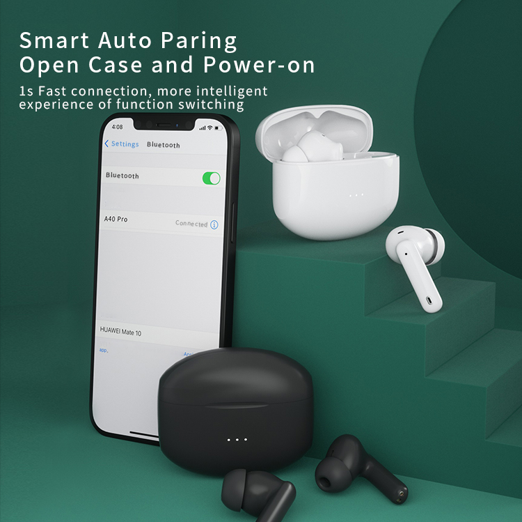 A40 pro TWS ANC True Wireless-Kopfhörer Bluetooth-Kopfhörer mit aktiver Geräuschunterdrückung, unterstützt kabelloses Laden