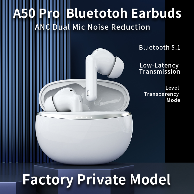 Les plus récents écouteurs de jeu à faible latence à réduction active du bruit ANC ENC avec deux microphones A50 pro fabriqués par le fabricant Enle