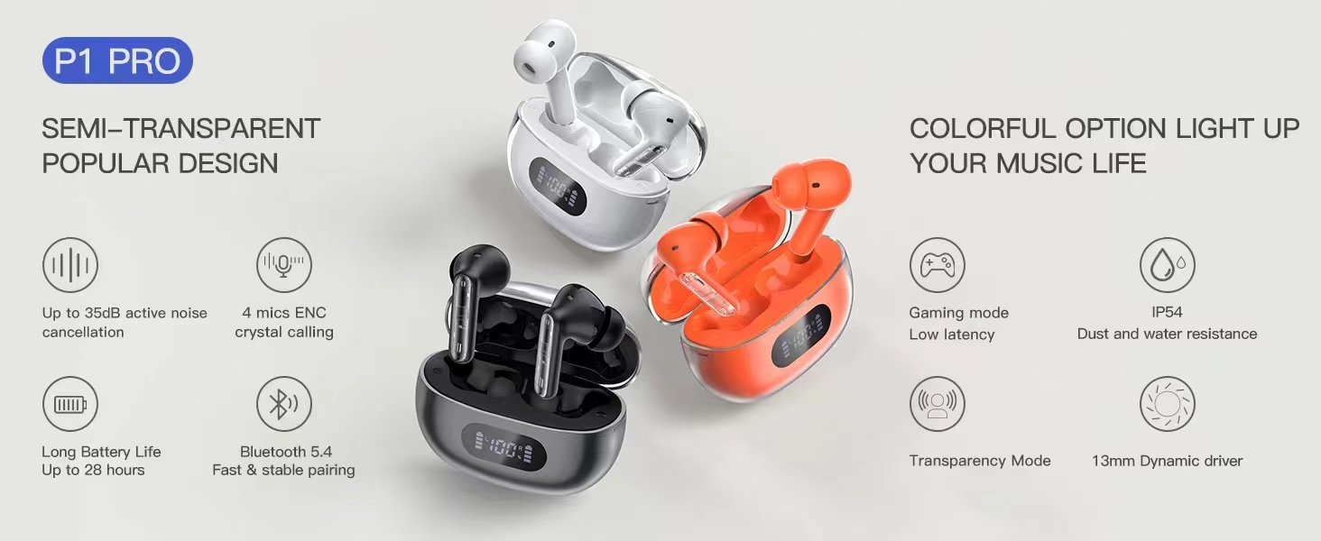 Wireless earphones with active noise cancellation